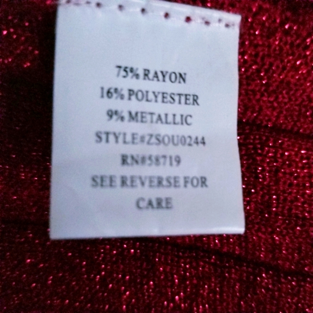 NY Collection Women's Top Red Size 2X - Picture 3 of 4
